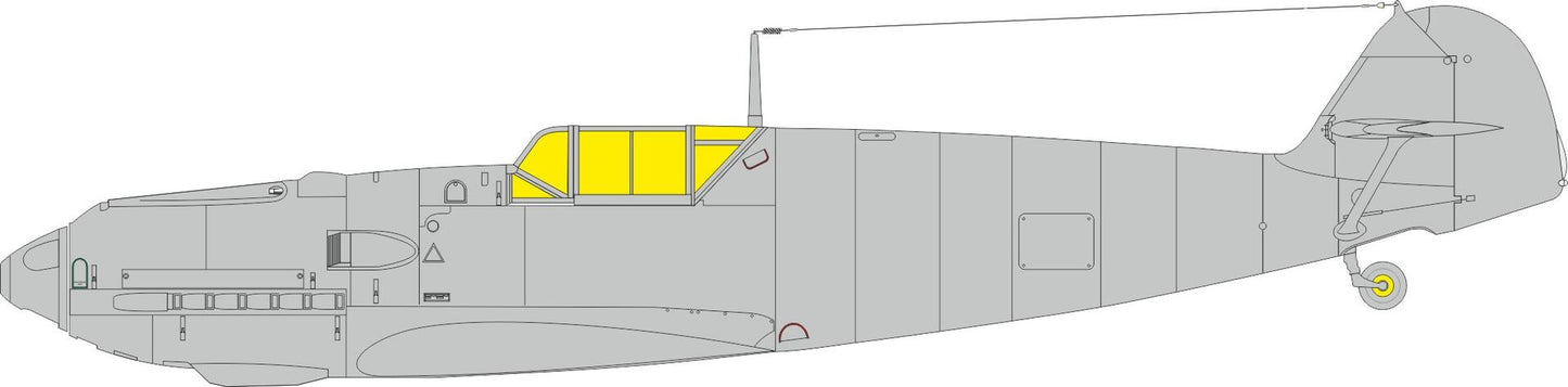 Eduard EDJX329 1:32 Messerschmitt Bf-109E TFace canopy frame paint mask