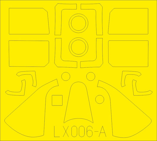 Eduard EDLX006 1:24 Grumman F6F-5 Hellcat TFace canopy frame paint mask
