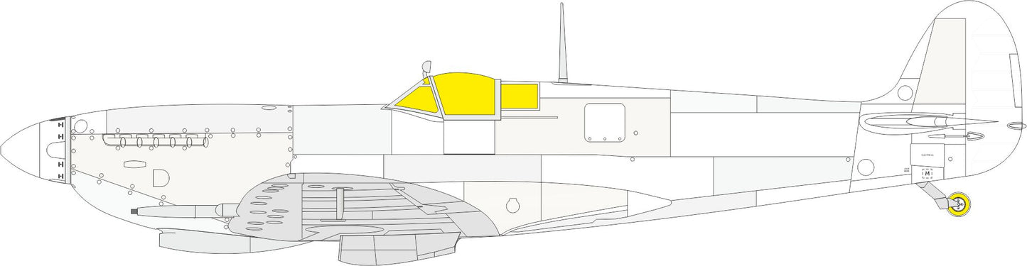 Eduard EDLX008 1:24 Supermarine Spitfire Mk.IXc TFace canopy frame paint mask