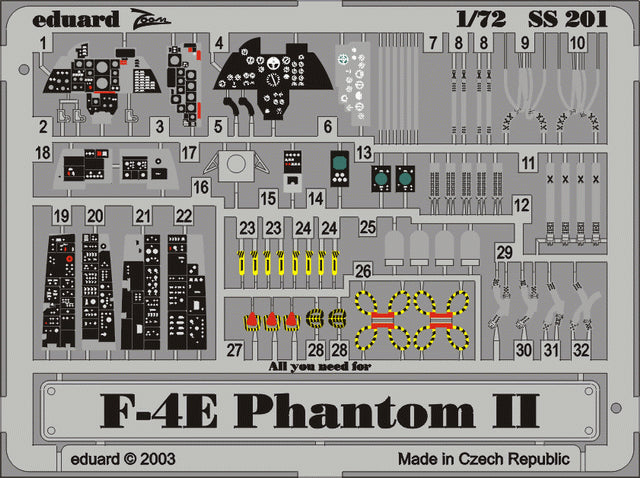 Eduard EDSS201 1:72 McDonnell F-4E Phantom PRE-PAINTED IN COLOUR!
