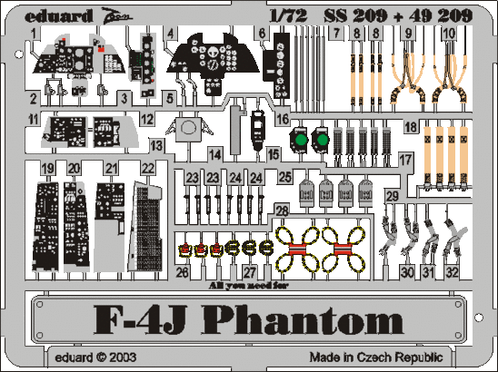 Eduard EDSS209 1:72 McDonnell F-4J Phantom PRE-PAINTED IN COLOUR!