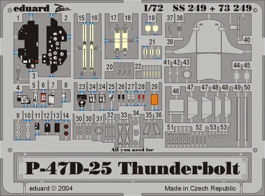 Eduard EDSS249 1:72 Republic P-47D-25 Thunderbolt PRE-PAINTED IN COLOUR!