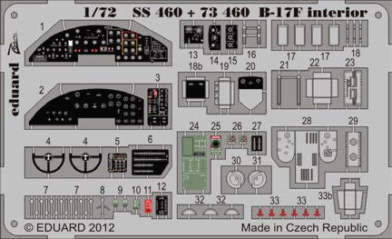 Eduard EDSS460 Boeing B-17F Flying Fortress Interior (Revell kit) 1:72 Etch Part