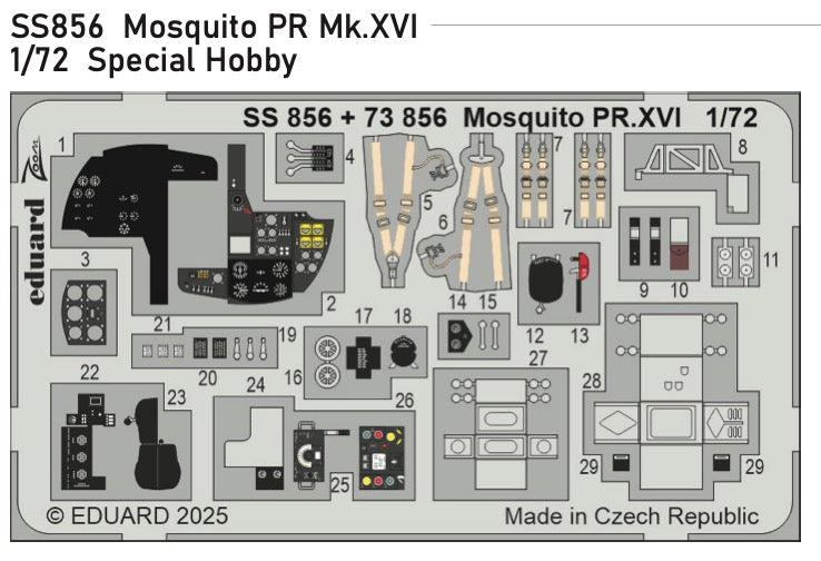 Eduard EDSS856 de Havilland Mosquito PR Mk.XVI 1:72