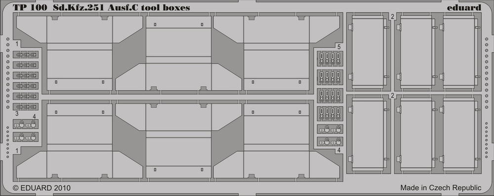 Eduard EDTP100 1:35 German Sd.Kfz.251 Ausf.C side fitting tool boxes