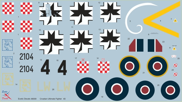 Exotic Decals EED48009 1:48 Croatian Ultimate Fighter #2