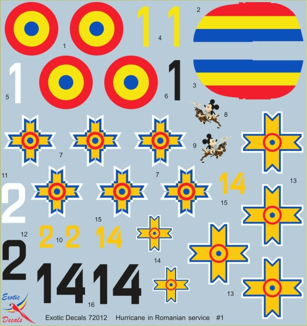 Exotic Decals EED72012 1:72 Romanian Hurricanes #1