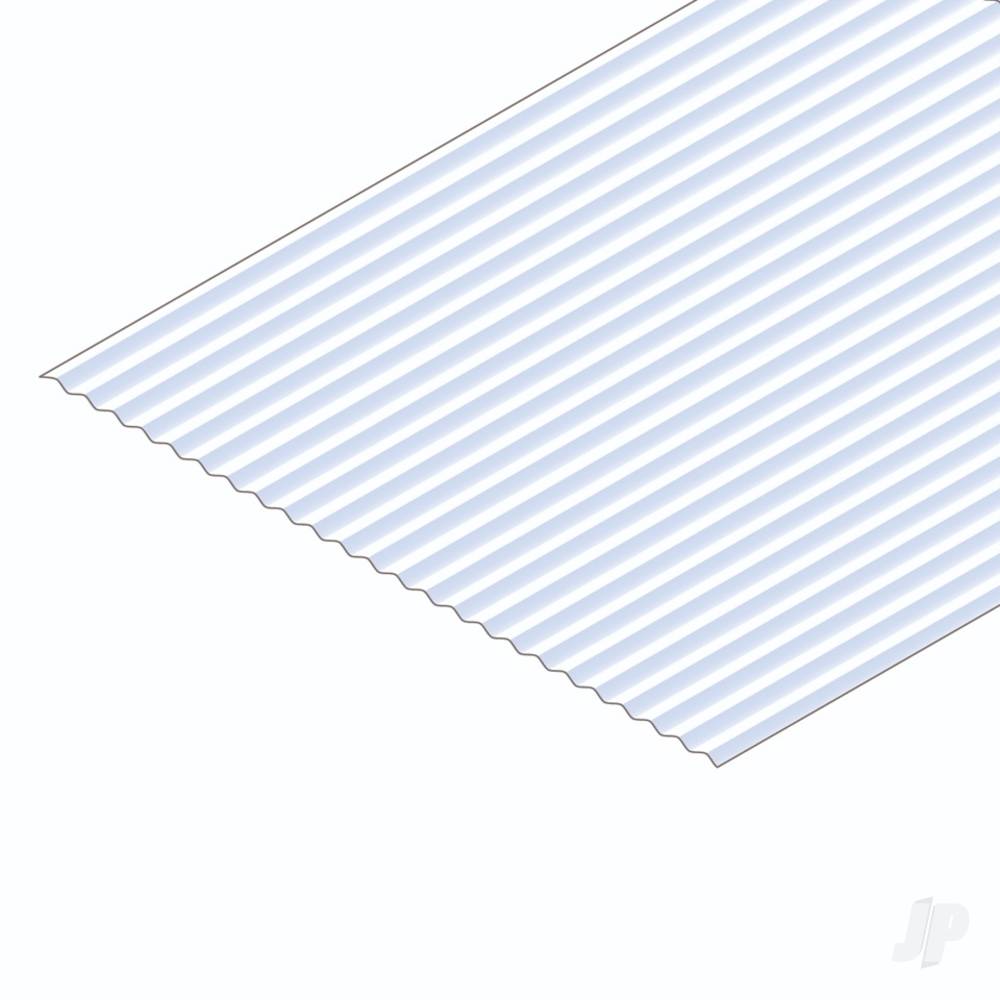 Evergreen 12x24in (30x60cm) Corrugated Metal Siding Sheet .040in (1.0mm) Thick .080in Groove Spacing (1 sheet per pack) 14528