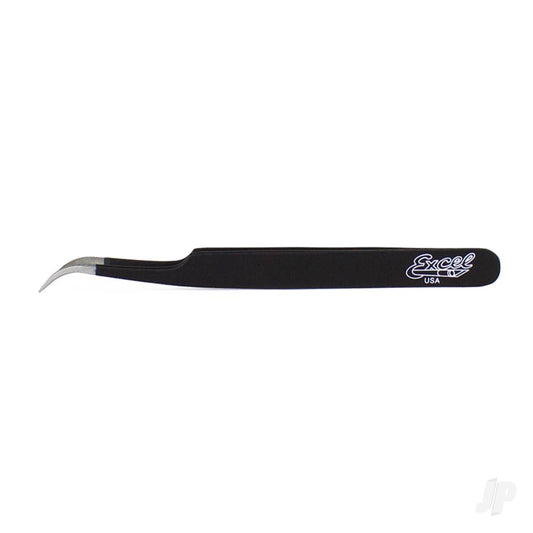 Excel Slant Point Fine Point Tweezers, Black (Carded) 30420
