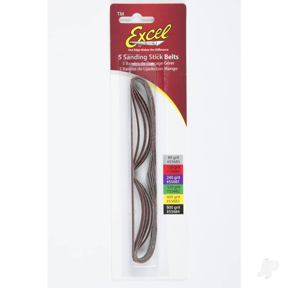 Excel #120 Grit Belts, Red (5 pcs) (Carded) 55680