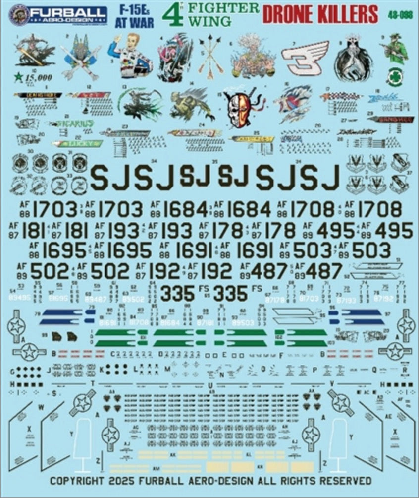Furball FBD48098 F-15E Eagles at War 4th FW Decals 1:48