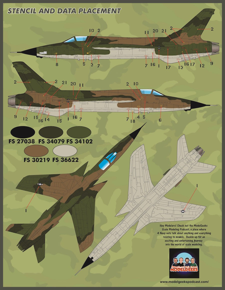 Furball FBDS4826 Colors & Markings Republic F-105 Pt I Decals 1:48