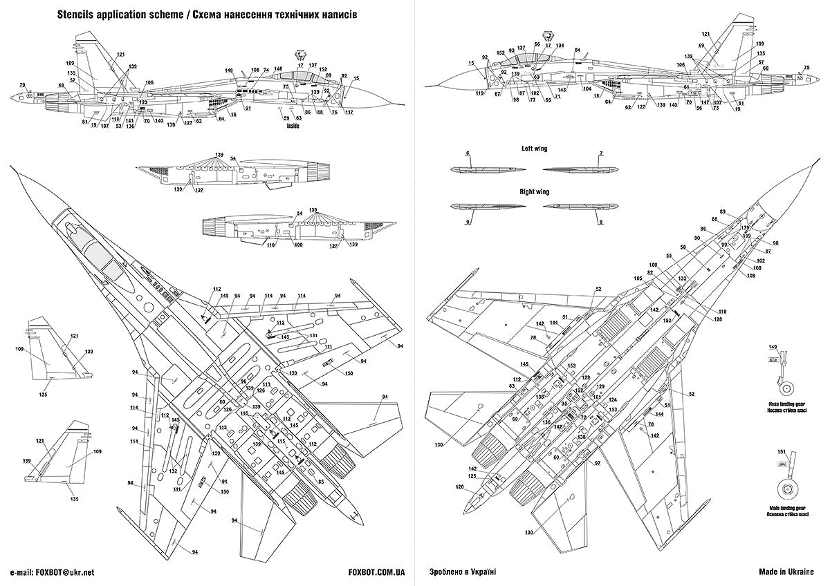 Foxbot FBOT32033A Ukrainian Su-27PM1 Digital Camo Decals 1:32