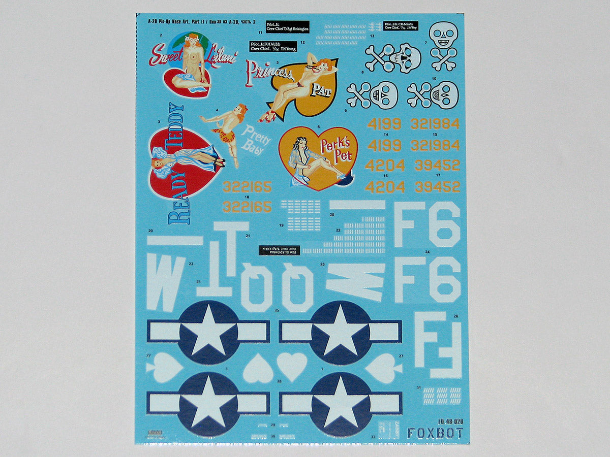 Foxbot Decals FBOT48020A 1:48 Douglas A-20 Boston "Pin-Up Nose Art" Part 2