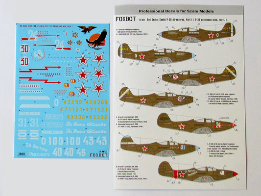 Foxbot Decals FBOT48021A 1:48 Red Snake: Soviet P-39 Airacobras, Part 1