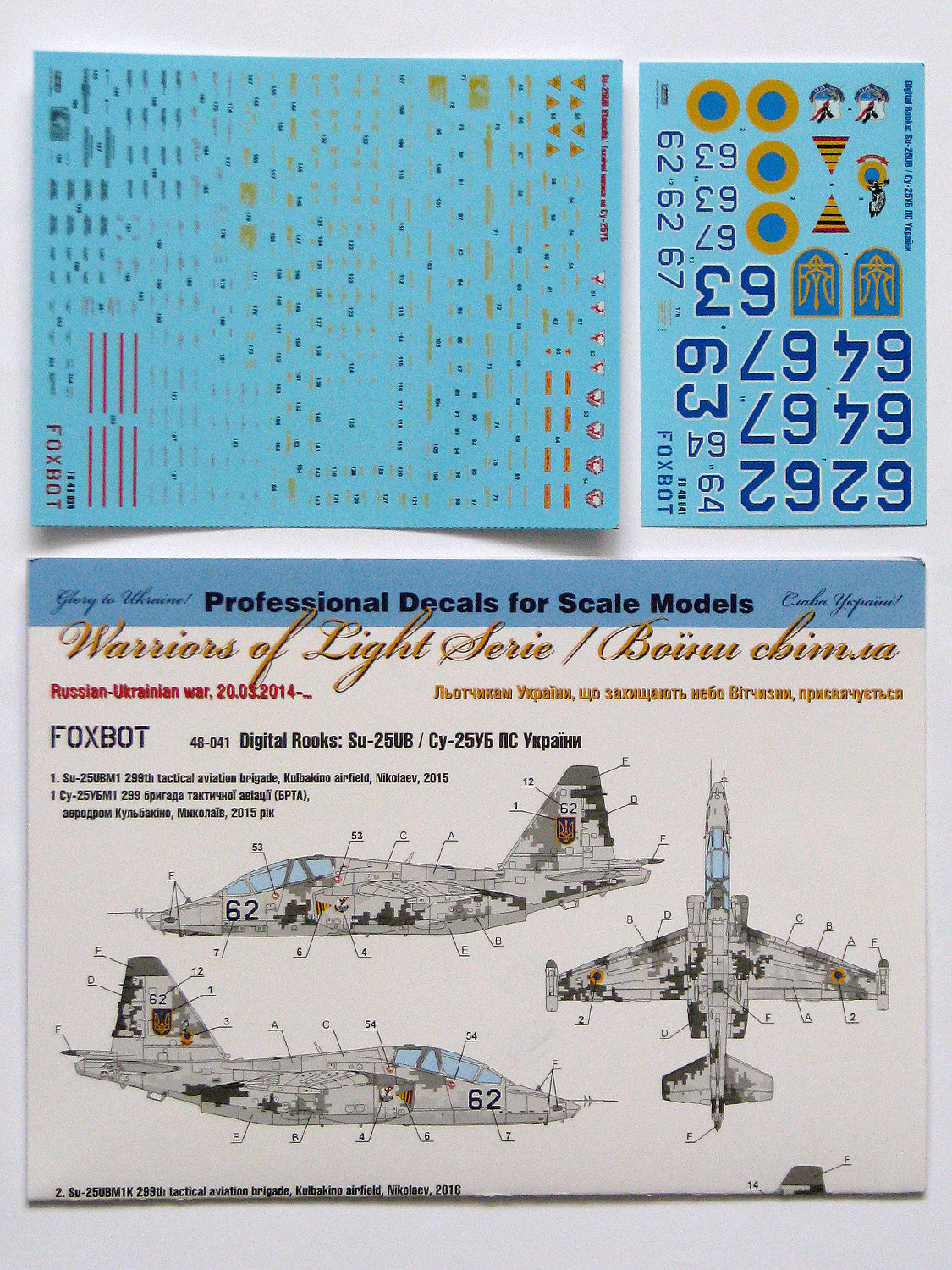 Foxbot Decals FBOT48041T 1:48 Digital Rooks: Sukhoi Su-25UB with Stencils