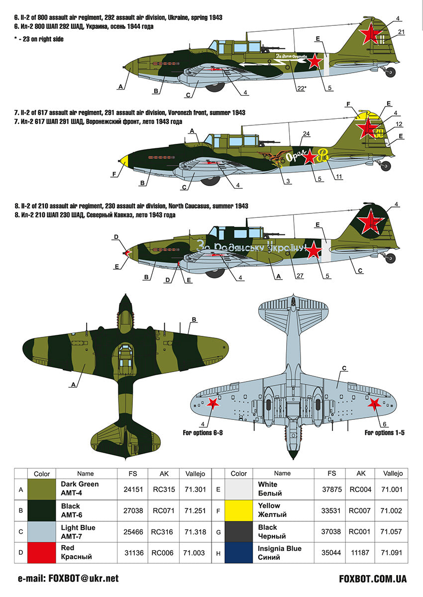 Foxbot Decals FBOT48053 1:48 Flying Revenge: Ilyushin IL-2