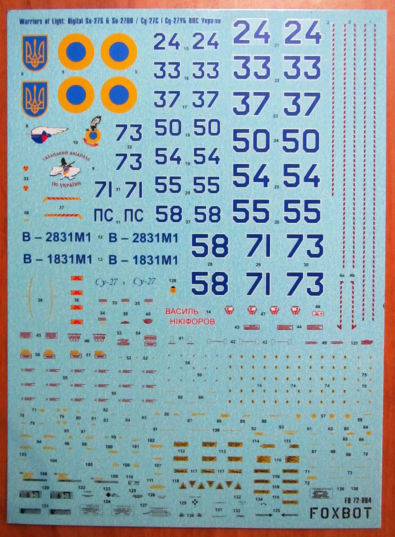 Foxbot FBOT72004 Ukrainian Su-27S/UB Digital Camo Decals 1:72
