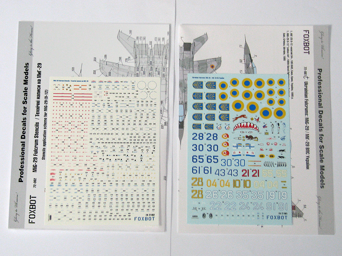 Foxbot FBOT72061T Ukrainian Fulcrums: MiG-29 & Stencils 1:72