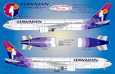 Flying Colors FC44039 1:144 Boeing 767 HAWAIIAN Airlines 2002 scheme
