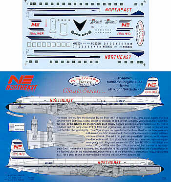 Flying Colors FC44040 1:144 Douglas DC-6B NORTHEAST Sunliner N8223H/N6583C