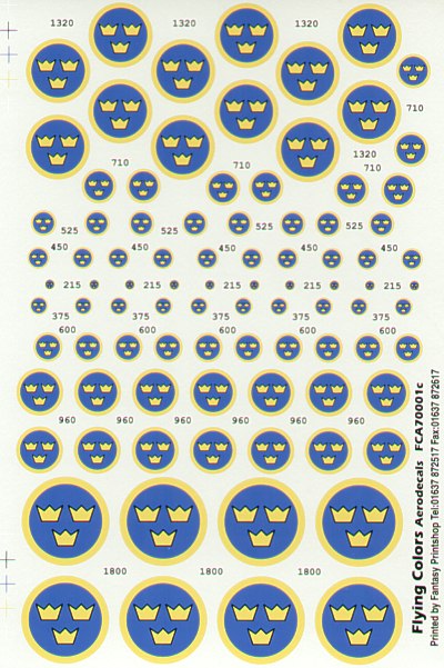 Flying Colors FCA72001D Swedish National Insignia Modern 1:72
