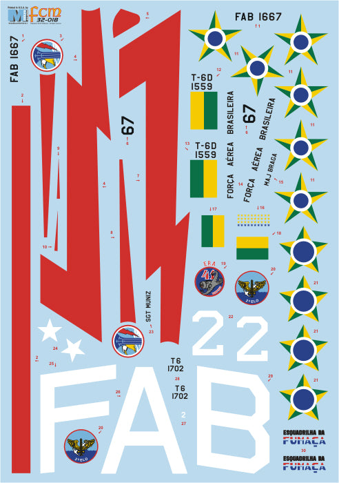 FCM FCM32018 1:32 North-American T-6 Texan of the Forca Aerea Brasilaera