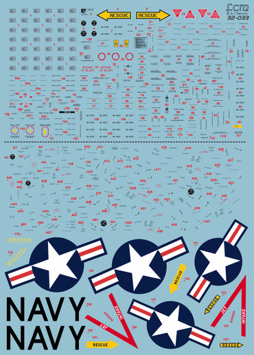 FCM FCM32033 1:32 LTV A-7D Corsair II stencils