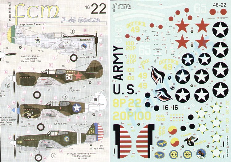 FCM FCM48022 1:48 Curtiss P-40B Tomahawk/P-40E/P-40K/P-40M