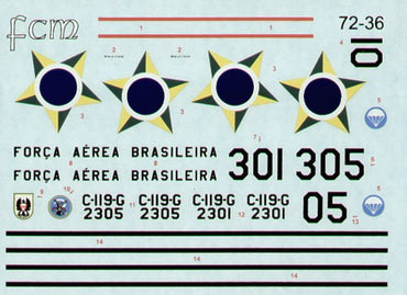 FCM FCM72036 1:72 Fairchild C-119G Boxcar Brazilian Air Force