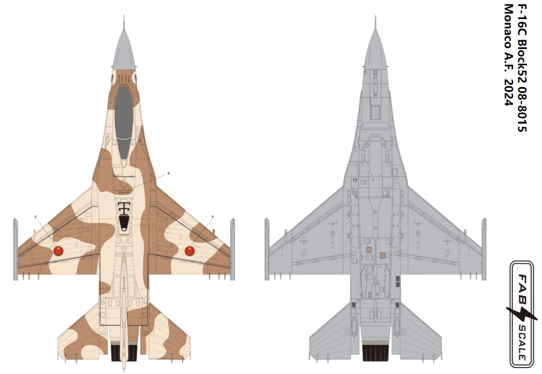 FabScale Studio FD48046 1:48 Lockheed-Martin F-16C Block52 08-8015 Monaco A.F