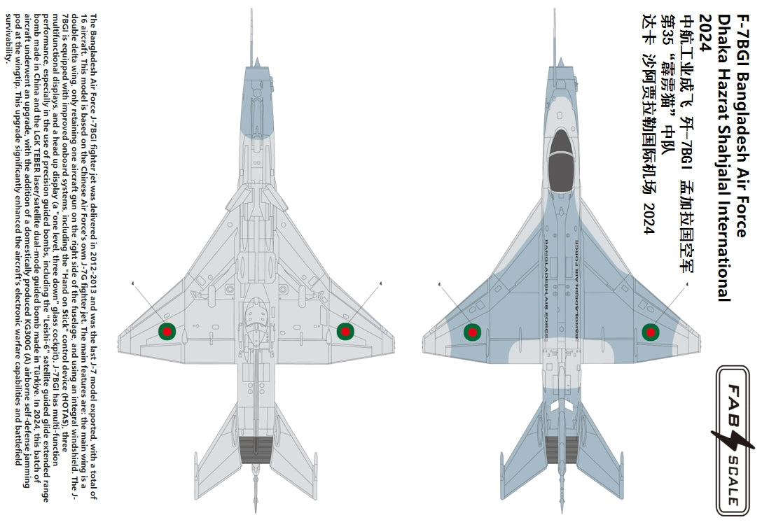 FabScale FD48055 F-7BGI Bangladesh Air Force Dhaka 2024 1:48