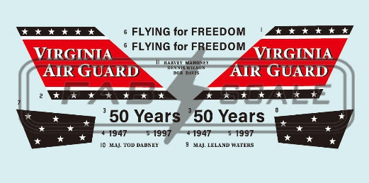 FabScale FD72052 F-16C Block 30 Virginia ANG USAF 50th Anniv 1:72