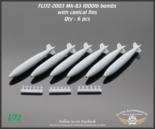 Flying Leathernecks FL172-2003 1:72 Mk-83 1000lb bomb with conical fin