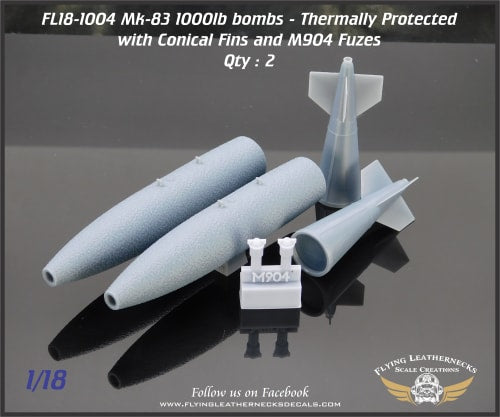 Flying Leathernecks FL18-1004 1:18 Mk-83 1000lb bomb M904 Thermally Protected