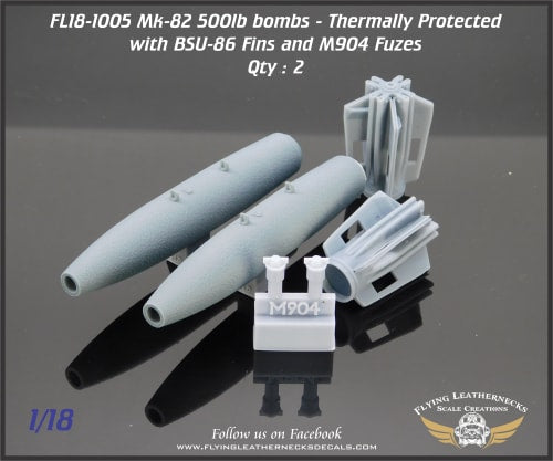 Flying Leathernecks FL18-1005 1:18 Mk-82 500lb bomb with BSU-86 fin M904 fuze TP