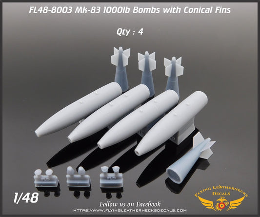 Flying Leathernecks FL48-8003 1:48 Mk-83 1000lb bomb with Conical fin