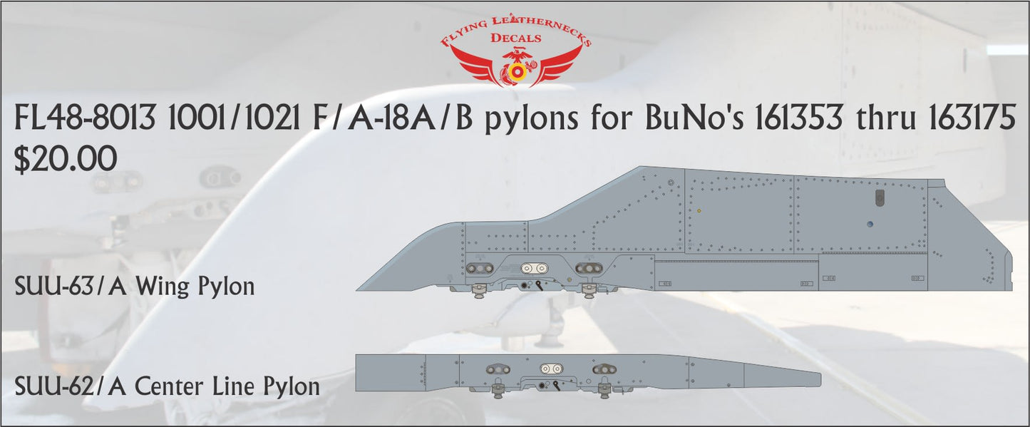 Flying Leathernecks FL48-8013 1001:1021 Pylons F/A-18A/B 1:48