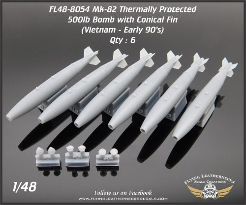 Flying Leathernecks FL48-8054 1:48 Mk-82 500lb bomb with conical fins