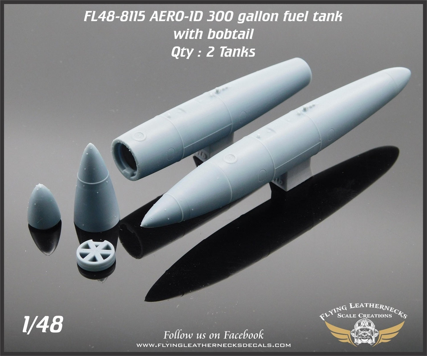 Flying Leathernecks FL48-8115 1:48 AERO-1D 300gal fuel tank with bobtail 3D