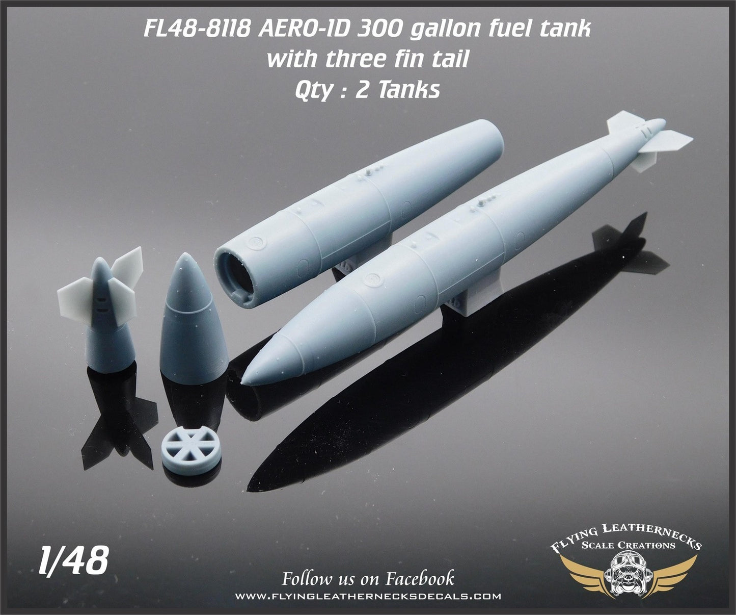 Flying Leathernecks FL48-8118 AERO-1D 300gal Tank (Three Fins) 1:48