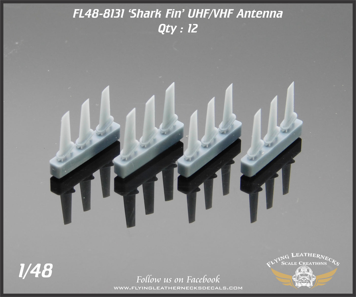 Flying Leathernecks FL48-8131 Shark Fin UHF/VHF Antenna (x12) 1:48