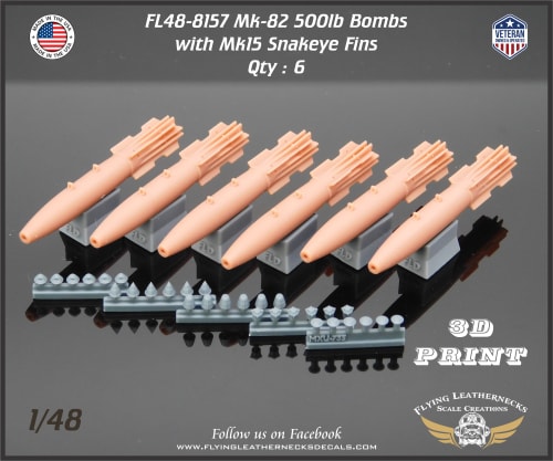 Flying Leathernecks FL48-8157 1:48 Mk-82 500lb Bomb with Mk-15 Snakeye Fin