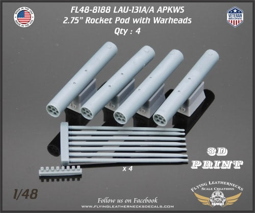 Flying Leathernecks FL48-8188 1:48 LAU-131A/A 2.75" APKWS Pod with Warheads