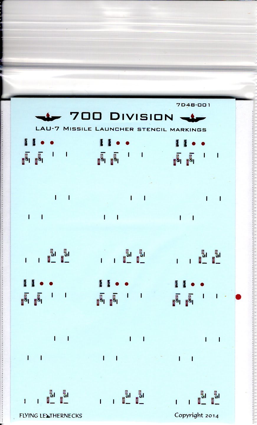 Flying Leathernecks FL7D48001 1:48 LAU-7 missile launcher stencil data markings