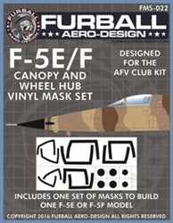 Furball FMS022 F-5E/F Canopy Seals & Wheel Masks (AFV Club) 1:48