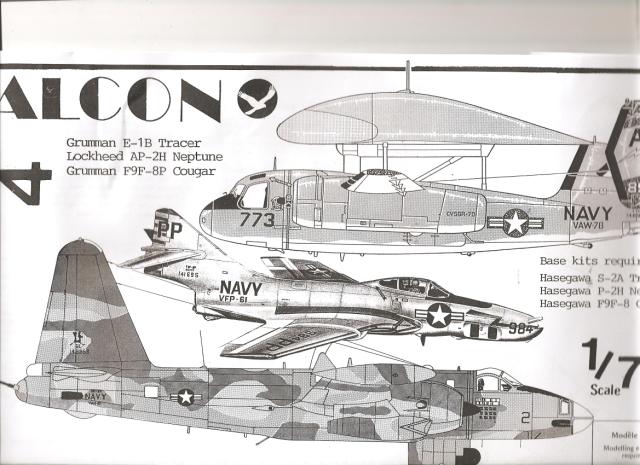Falcon FNC004 1:72 E-1 Tracer, F9F-8P Cougar, AP-2H Neptune Vac-Form