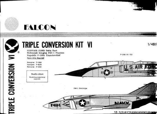 Falcon FNC006 1:48 Convair F-106B Delta Dart; Republic F-105B & McDonnell F4H-1