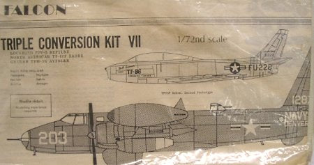 Falcon FNC007 1:72 TBM-5W, P2V-5 Neptune, TF-86F Sabre Vac-Form