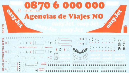 Scaleliners FPSL436 1:144 Boeing 737-300 EasyJet G-EZYG Decals